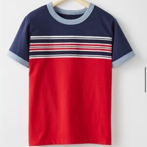 NWT hanna andersson stripeblock tshirt in super soft jersey size 130cm